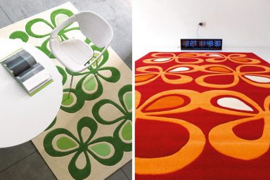Contemporary Red and Green Rugs from Dhesja