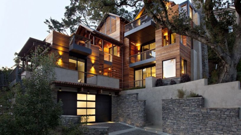 Hillside House Combination Traditional With Modern Style