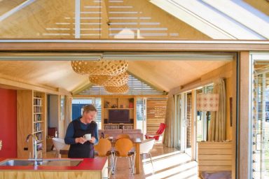 Kitchen Side Door Glass Shoal Bay House