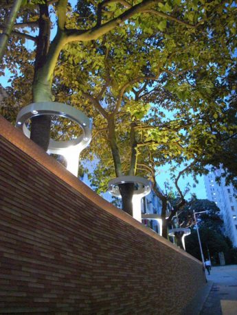 Lampposts Viewed from Behind the Wall 2