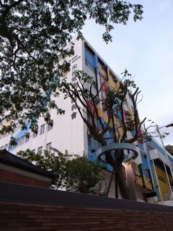 Lampposts Viewed from Behind the Wall