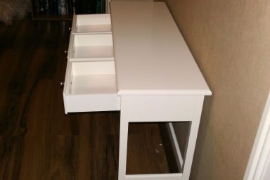 Large White Table with Rack