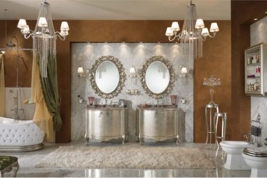 Luxury Classic Bathroom with Doble Vanity Glass