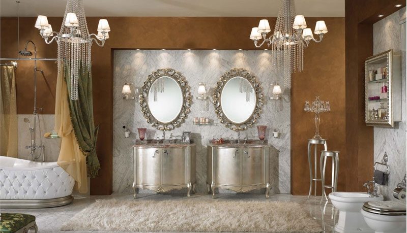 Luxury Classic Bathroom with Doble Vanity Glass