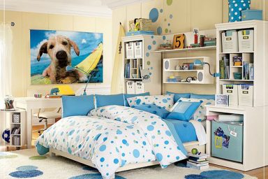 Minimalist Blue Teen Bedroom