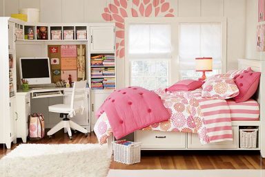 Minimalist Pink Teen Bedroom