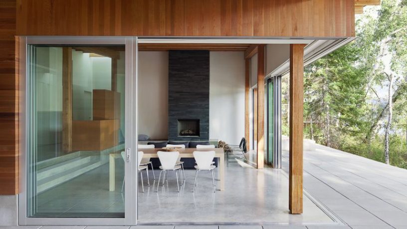 Multifunctional Aluminum Sliding Doors Shuswap Cabin by Splyce Design
