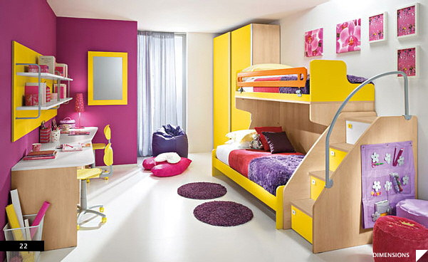 Purple and Yellow Teen Bedroom