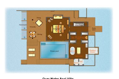 Sketch Over Watter Pool Anantara Kihavah Villas