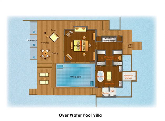 Sketch Over Watter Pool Anantara Kihavah Villas