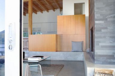 Sliding Door Next to the Dining Room Shuswap Cabin by Splyce Design