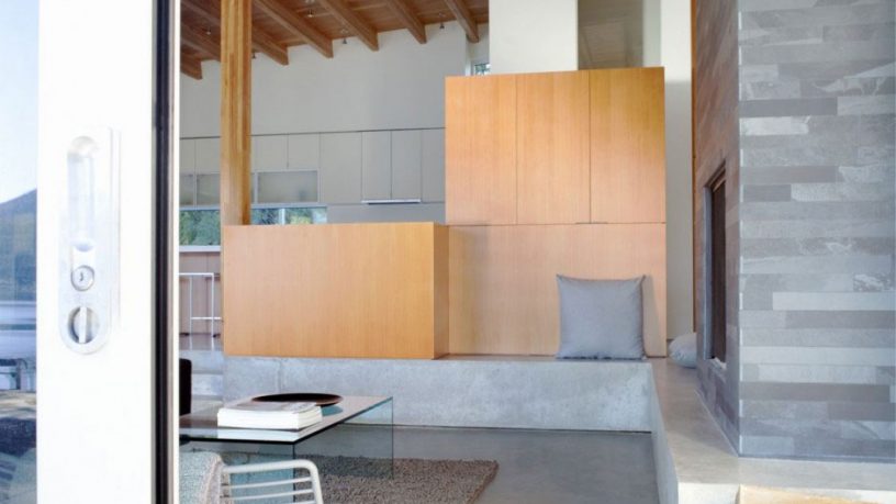 Sliding Door Next to the Dining Room Shuswap Cabin by Splyce Design