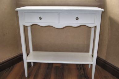 White Table With Doble Rack