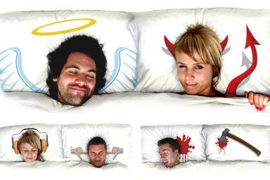 Amazing Angel And Devil Pillow Design
