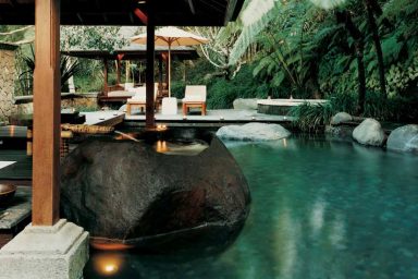 Amazing Stone Tub by the Pool Como Shambhala Resort