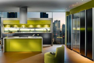 Beautiful Green Apartment Kitchen Design