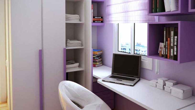 Beautiful Purple Tiny Kids Room Design
