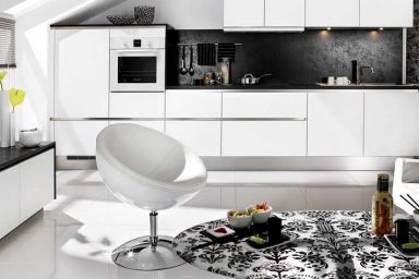 Black an White Living Kitchen