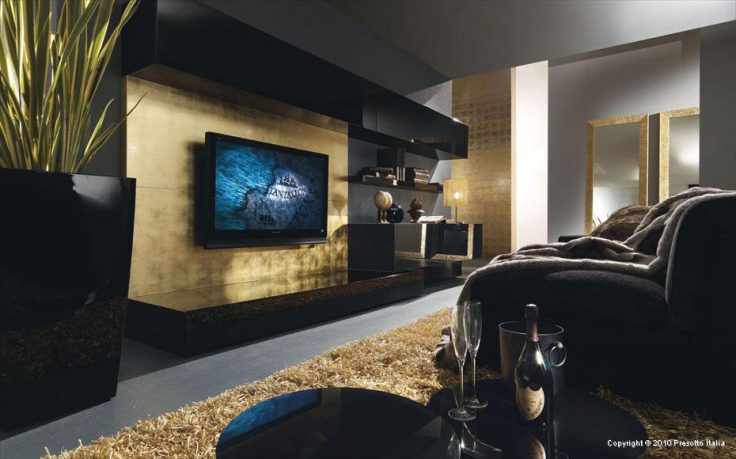 Black and Gold Italia Living Room