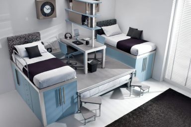 Blue Ocean Color Bunk Beds and Lofts Design for Kids