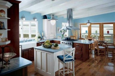 Classic mix Moder Kitchen with Wooden Furniture