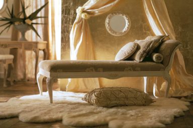 Comfort Italian Classic Interior Chair with White Rugs