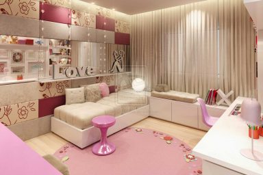 Comfort Pink Girl Bedroom by DARKDOWDEVIL