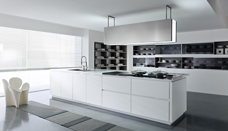 Contemporary Pedinusa Kitchen with Built in Cabinetry