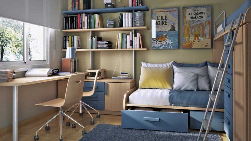 Cool Blue Small Kids Room Design