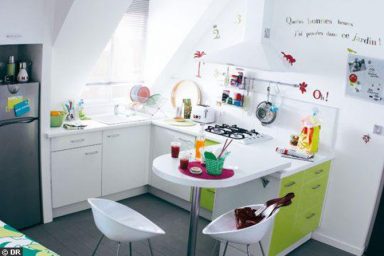 Cool White Kitchen Childrens Artwork Green Cabinets