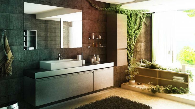 Cool Zen Bathroom Forest Atmosphere by Bizkitfan