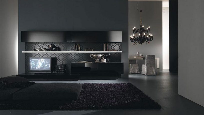 Dark Modern Living Space Italia Living Room