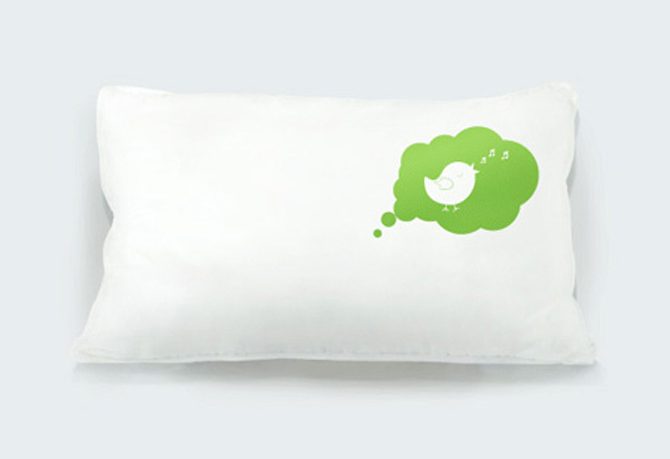 Fancy Pillow Design with Green Bird Picture