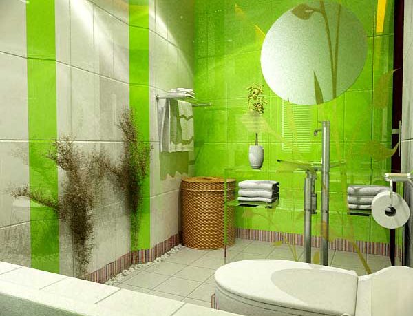 Fresh Green and White Bath by 4bed Design