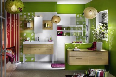 Fresh and Gorgeous Green Bathroom from Delpha