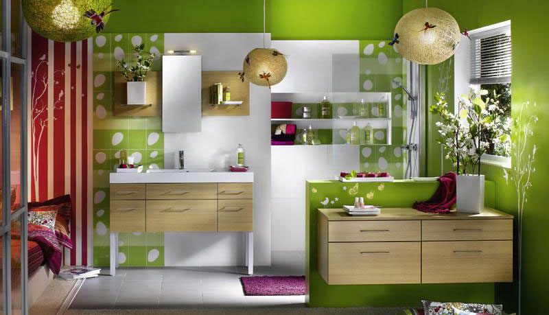 Fresh and Gorgeous Green Bathroom from Delpha
