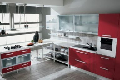 Gatto Cucine Red and White Kitchen Design