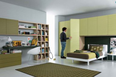 Green Cool and Contemporary Teenagers Room Design Ideas