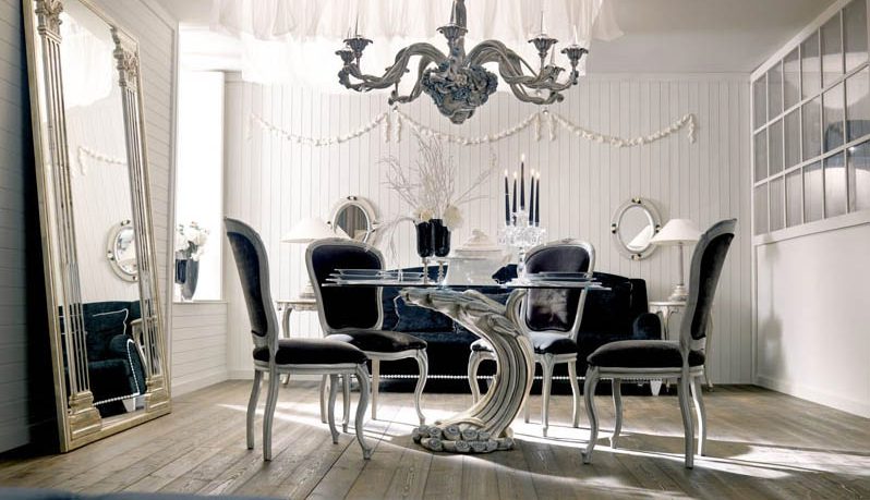 Luxury Italian Classic Interior Black Chair