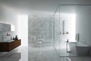 Minimalist and Modern Marble Bathroom Design