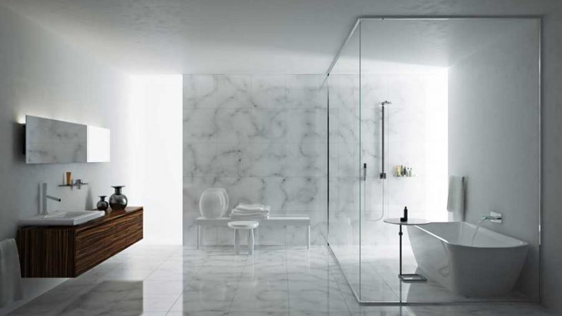 Minimalist and Modern Marble Bathroom Design