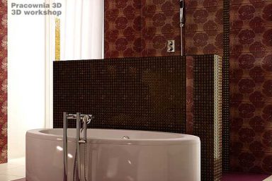 Modern Bath Textured Brown Bathwall