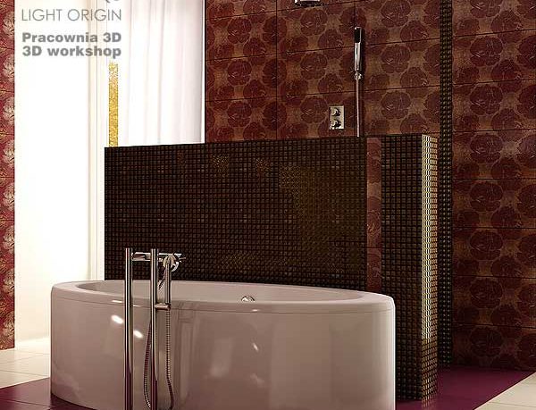 Modern Bath Textured Brown Bathwall