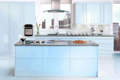 Modern Blue Modular Kitchen Design