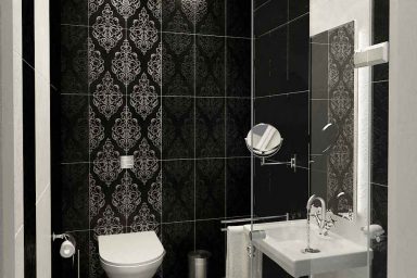 Modern Classic Style Bathroom Black and White Tile Design Ideas
