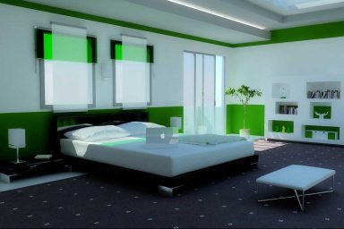 Modern Green Bedroom with a Grand Skylight by Zigshot82