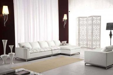 Modern Leather Sofa Sectional with Chair