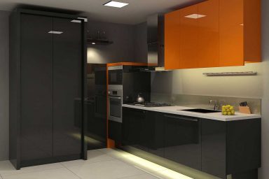 Modern Orange And Black Kitchen Design Ideas