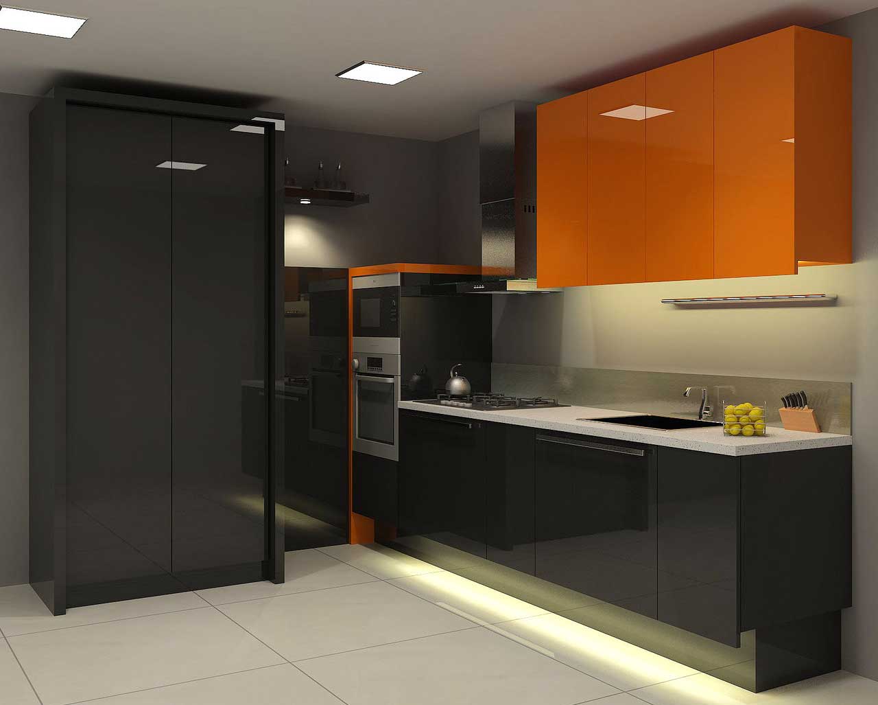 Modern Orange And Black Kitchen Design Ideas - My Home Deco Mag