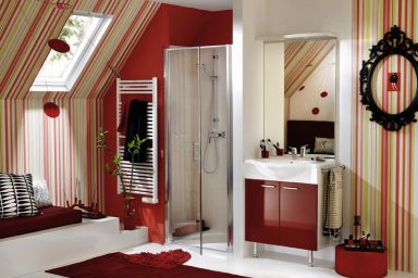 Modern Red Bathroom from Delpha